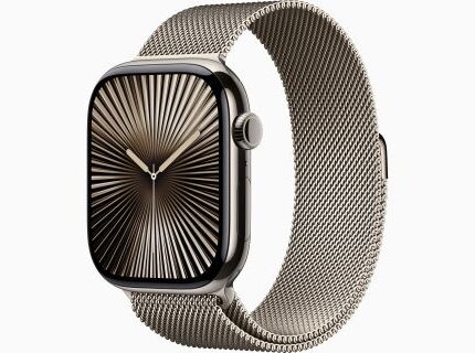 Apple Watch Series 10 46mm, Watch With GPS + Cellular, Natural Titanium