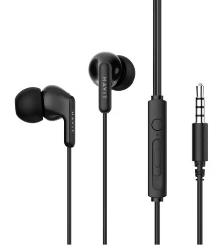 Havit E335C Black, 3.5mm Plug Type Earphones, 10mm Driver